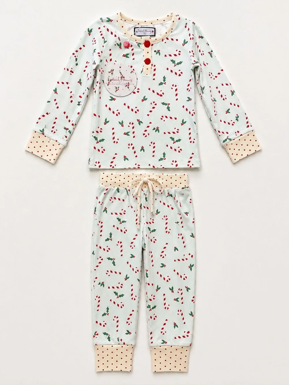 SweetHoney Candy Cane Christmas Pajama Set 2T NWT Holiday Cozy Soft Toddler Set